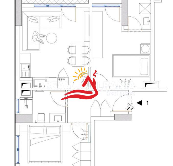Jepet me qera apartament 2+1+2+post parkimi tek rruga e Durrsit prane Colosseo (ID 4219386) (1)